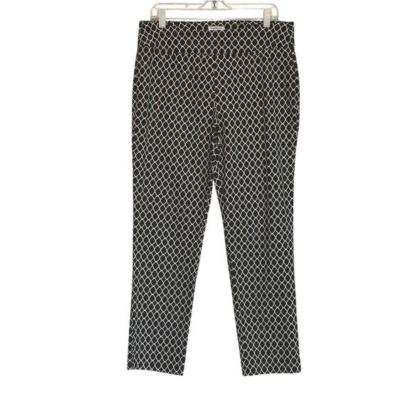 Charter Club brown white print classic fit pull on pants size 14 - Picture 1 of 9